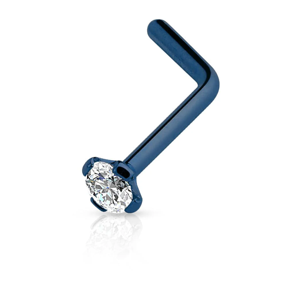 20ga 316L Surgical Steel L Shape Nose Ring Stud - Image 3