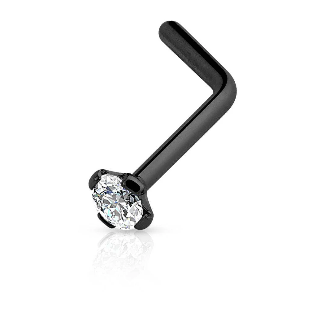20ga 316L Surgical Steel L Shape Nose Ring Stud - Image 5