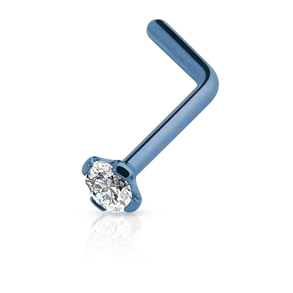 20ga 316L Surgical Steel L Shape Nose Ring Stud - Image 6